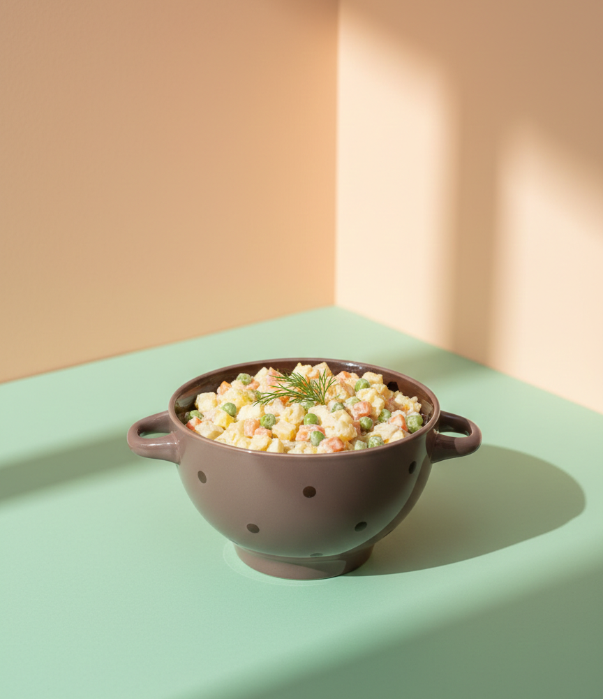 Aubergine Ceramic Bowl with Dots Design and Handle