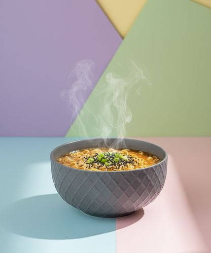 Diamond Textured Grey Ceramic Bowl