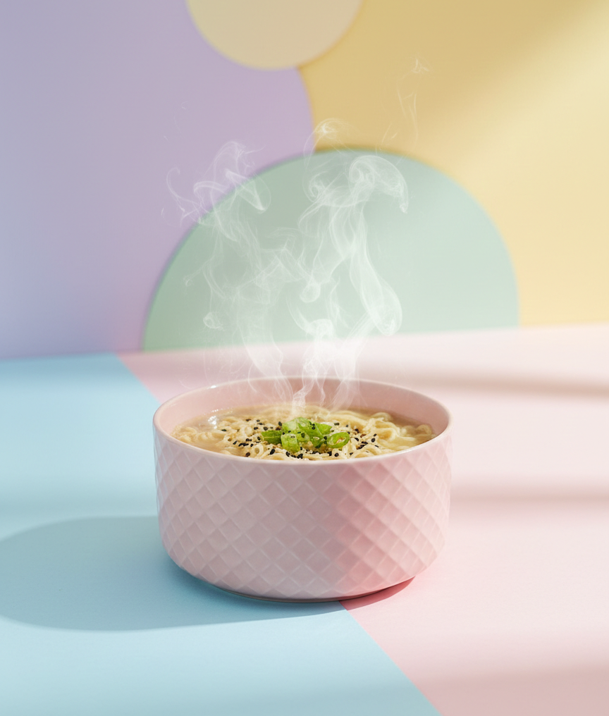Diamond Textured Pink Ceramic Bowl