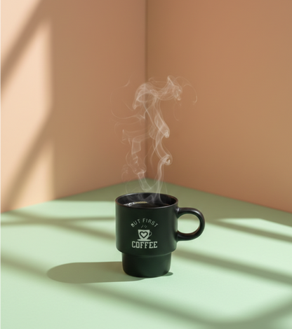 Black Espresso Shot Ceramic Mug - But First Coffee
