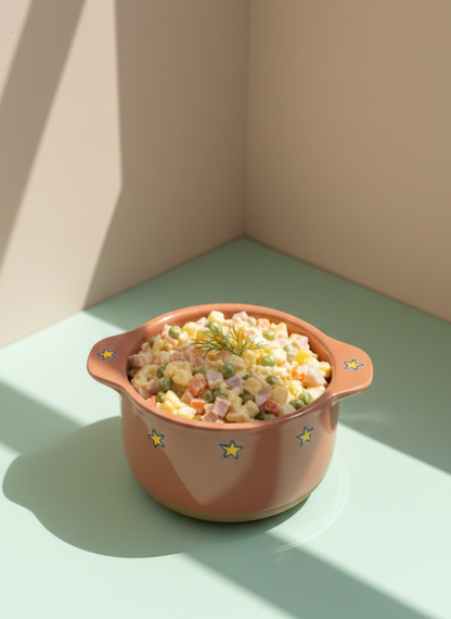 Copper Rust Ceramic Bowl with Handle and Star Design