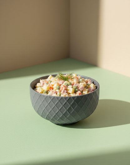 Diamond Textured Grey Ceramic Bowl