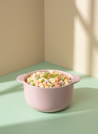 Pink Ceramic Bowl with Handle