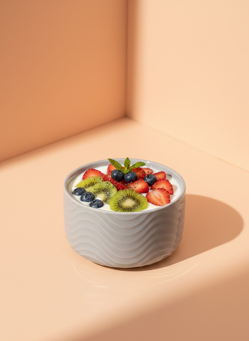 Grey Ceramic Bowl with Wave Design