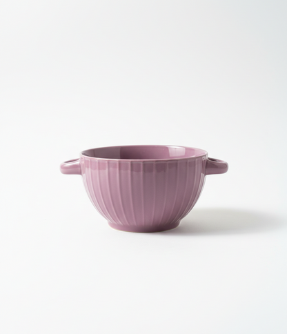 Purple Ceramic Bowl with Handle