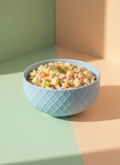 Diamond Textured Blue Ceramic Bowl