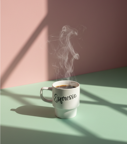 White Espresso Shot Ceramic Mug
