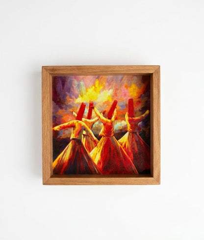 Sufi Art Inspired Square Wooden Tray