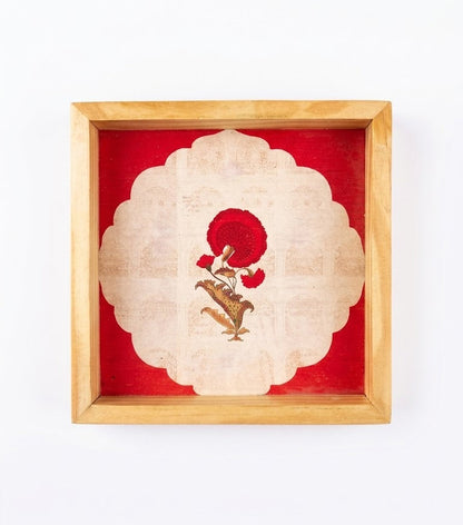 Desi Floral Art Square Wooden Tray