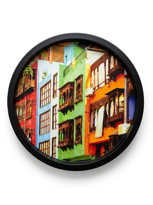 Lahore Street Food Art Round Wooden Tray