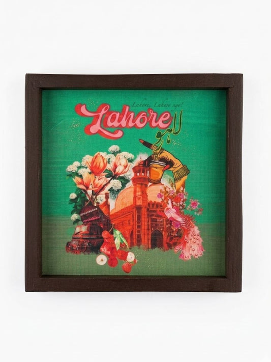 Lahore Inspired Desi Art Square Wooden Tray