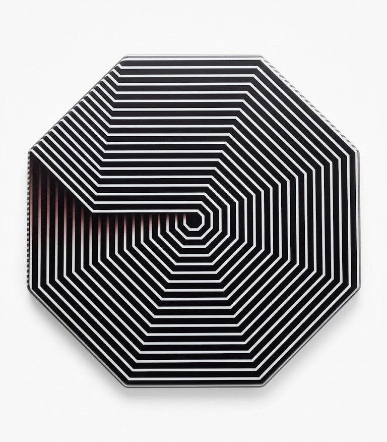 Hypnotic Spiral Octagon Wooden Hotplate