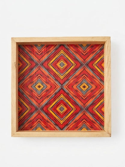 Flame Inspired Art Square Wooden Tray