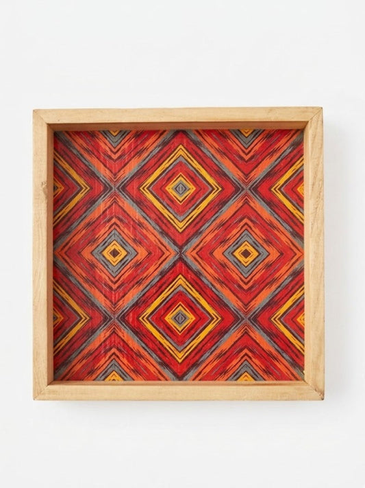 Flame Inspired Art Square Wooden Tray